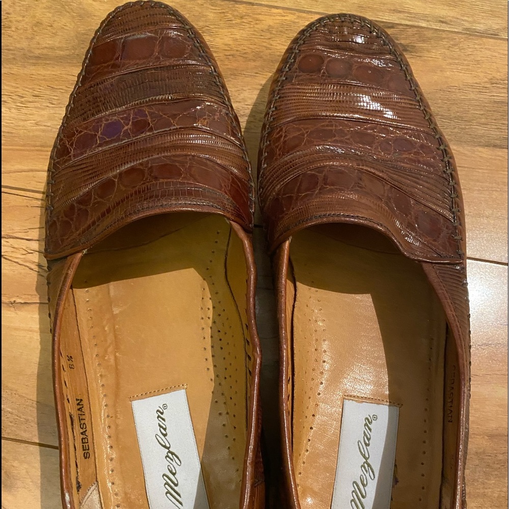 Mezlan brown genuine lizard brown shoes